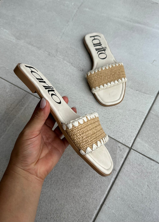 Libia sandalias planas crochet