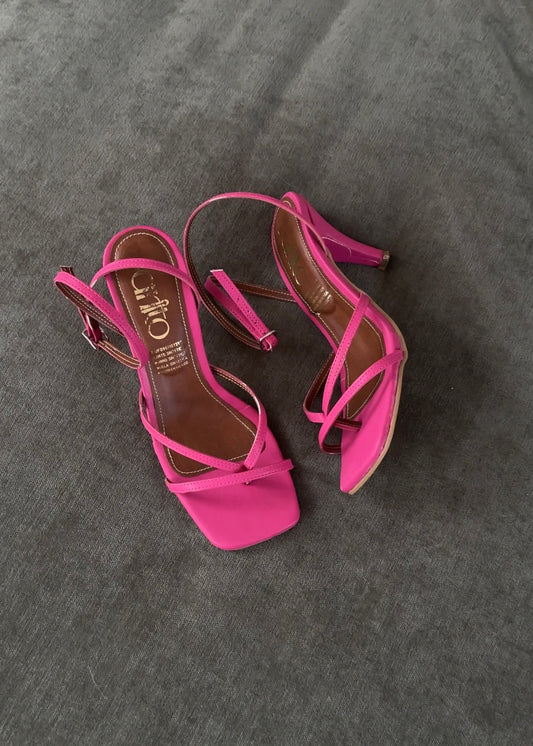 Panama zapatillas de tacón rosas con orquídea