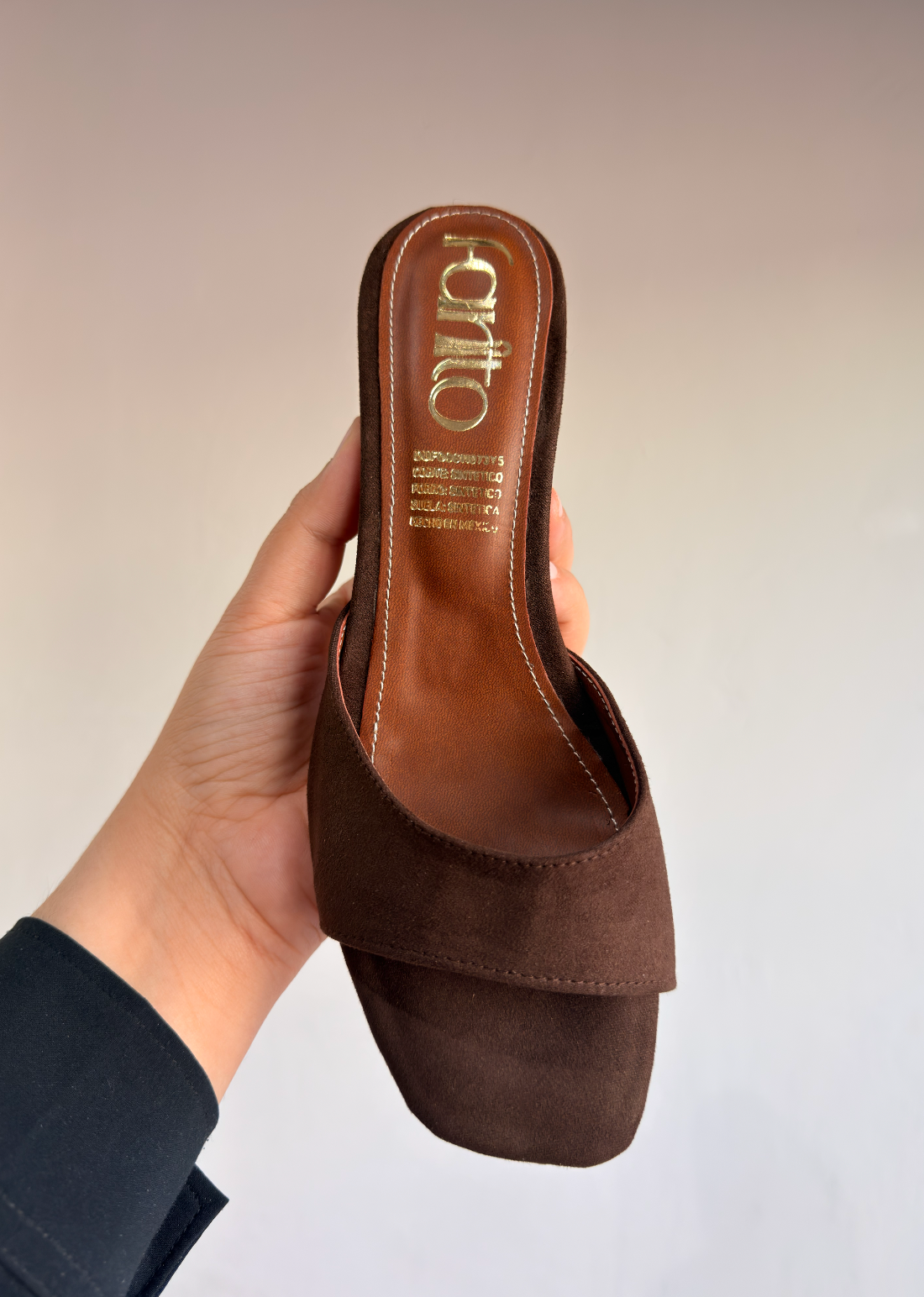 Zarita marrone gamuza zapatillas de tacon