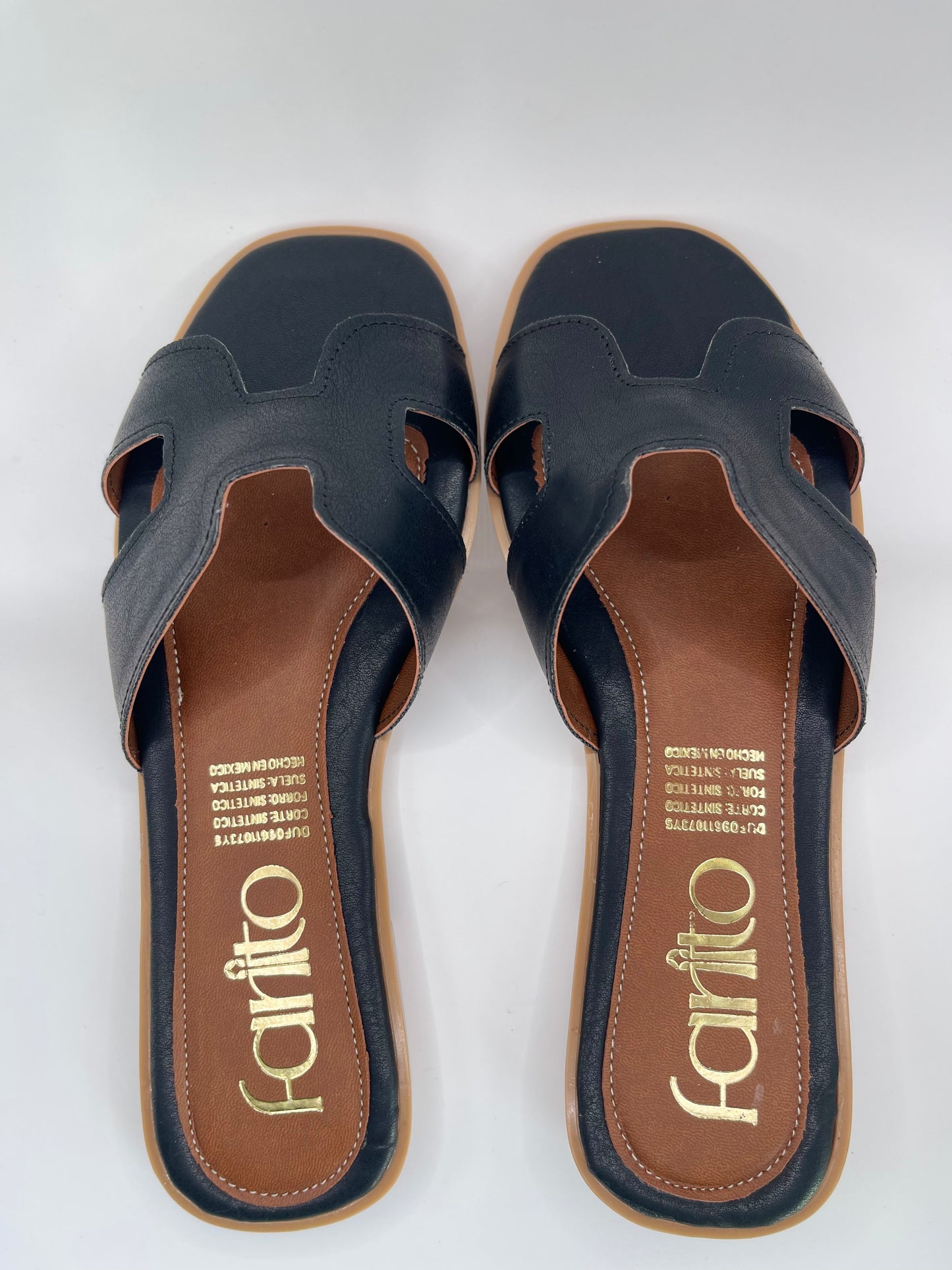 Julieta negro sandalias planas