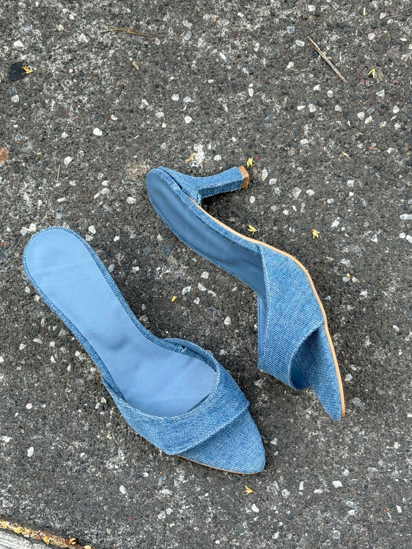 Brisa denim zapatillas de tacon