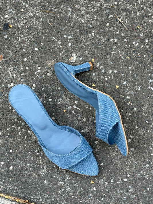 Brisa denim zapatillas de tacon