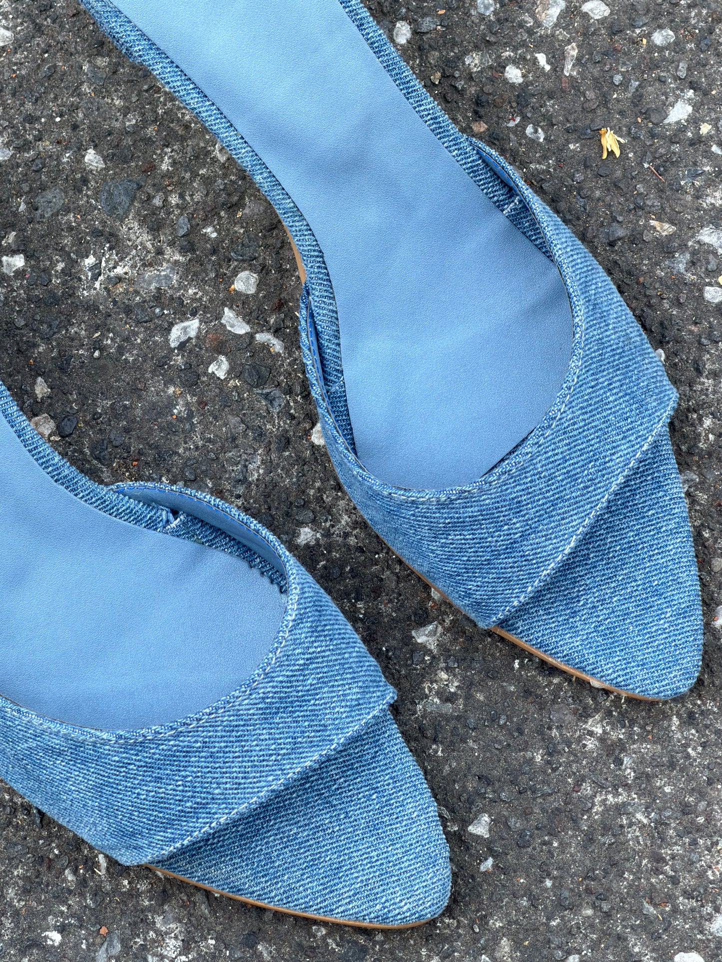 Brisa denim zapatillas de tacon