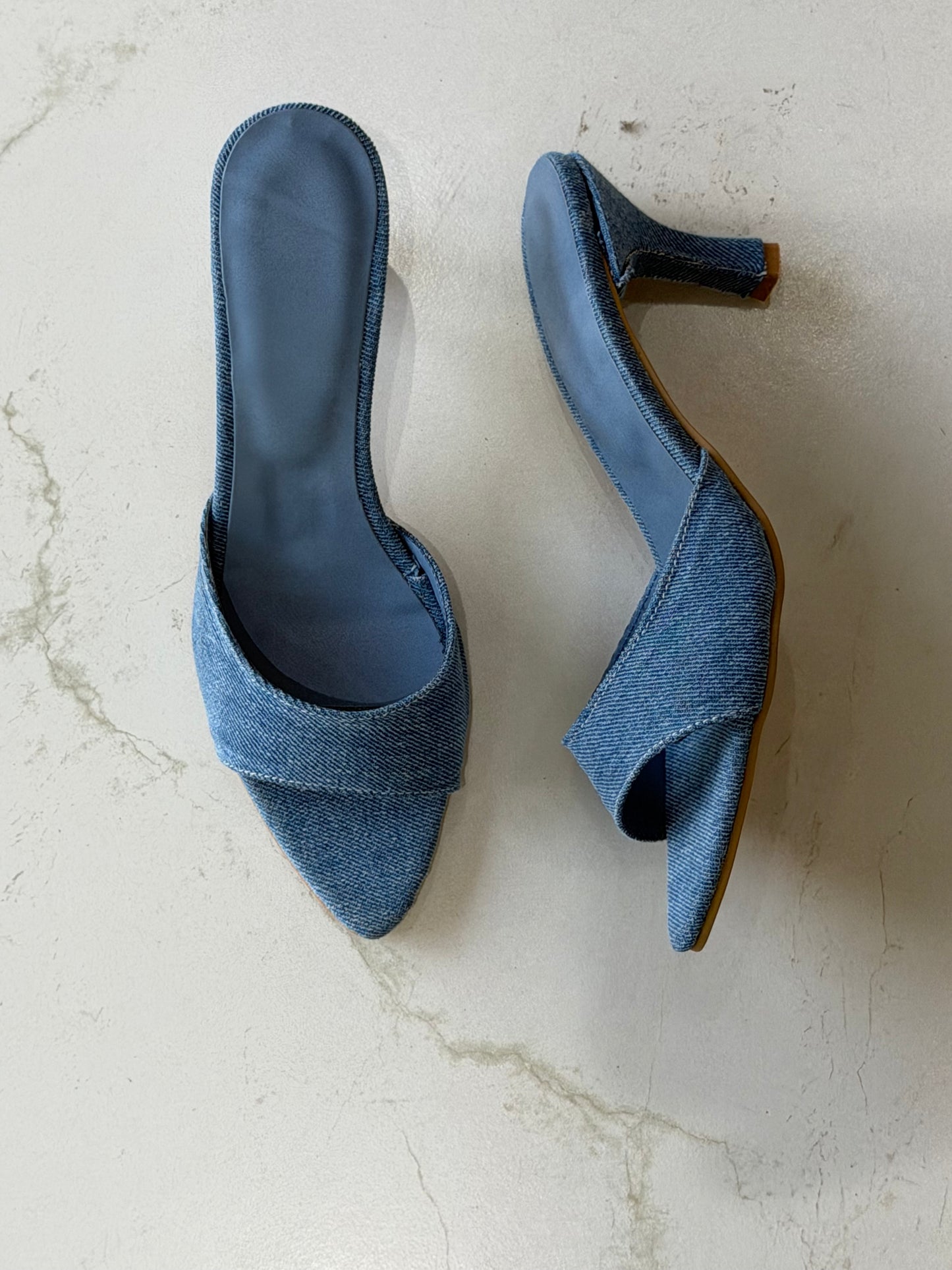 Brisa denim zapatillas de tacon